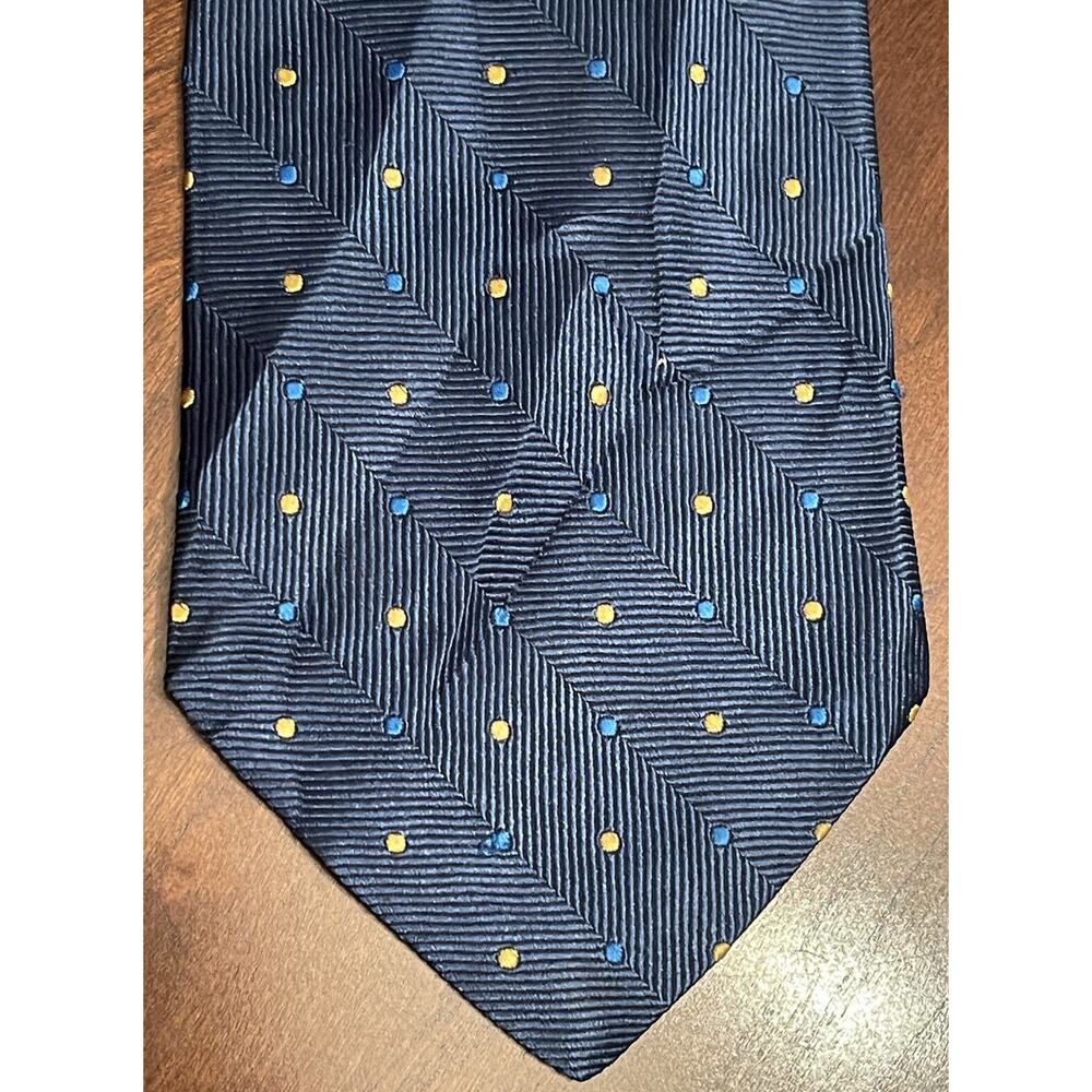 Talbots Blue Gold Hand Made 100% Silk Men’s Neck Tie Made In Usa